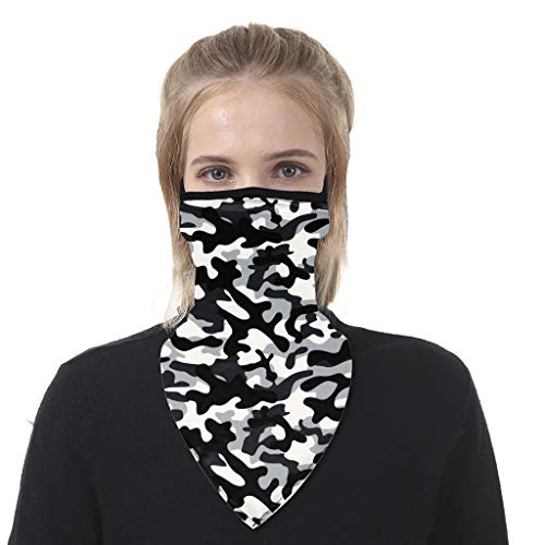 Preisvergleich Produktbild TTWOMEN Hängendes Ohrhandtuch Damen Mundschutz Halstuch Multifunktionstuch Sommer Sonnenschutz Bandana Schlauchtuch Outdoor Drucken Nahtlose (C-2, One size)
