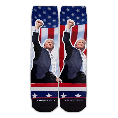Function - Cant Stop Trump First Pump Adult Crew Sock Unisex Donald Shot President