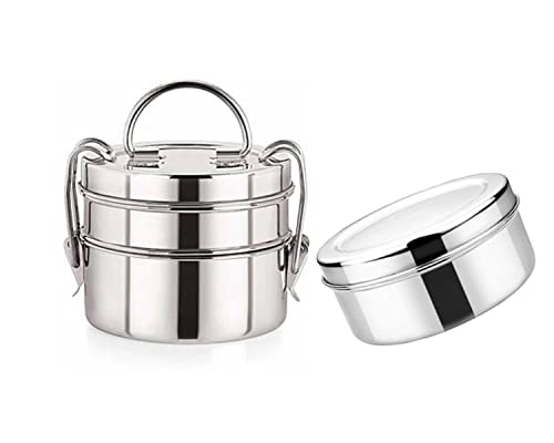 Image of BLeaf- Stainless Steel-3 Container Lunch /Tiffin Box Food Grade 3 Tier (700ml)