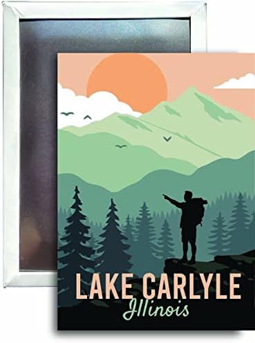 Miniatura 1 de R and R Imports Lake Carlyle Illinois - Imán para refrigerador de 2.5 x 3.5 pulgadas, aproximadamente destino de caminata