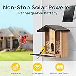 Bird Feeder with Camera Solar Powered, Smart Bird Feeder with AI Identify for 10000 Plus Species, Auto Capture & Real-time Notifications, Ideal Gift for Birdwatching, Bamboo - Image 4