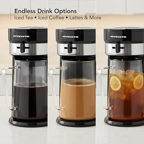 Image of OVENTE Iced Tea and Coffee Maker with 3QT Pitcher, Black CMT215B