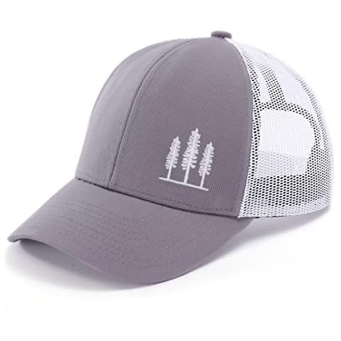 Tough Headwear Trucker Hats Embroidered Cap, Pines - Gray/White, One size Cover