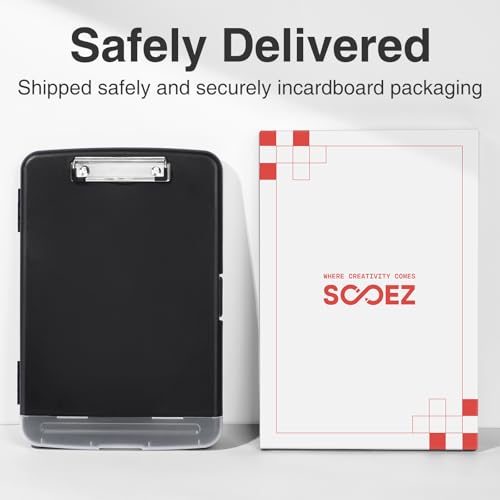 Sooez Clipboard with Storage, High Capacity Nursing Clip Board 8.5 x 11 with Pen Holder & Low Profile Clip, Plastic Clipboards Case Box, Teacher Must Haves School Office Supplies,Letter Size/ A4 - Image 4