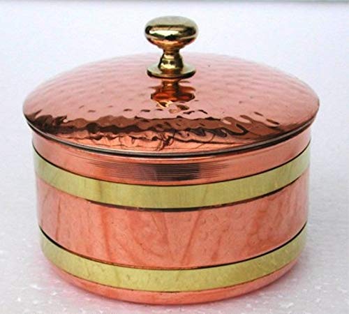 Récipient en cuivre authentique souvenir d'enfance boîte à douceurs familiale