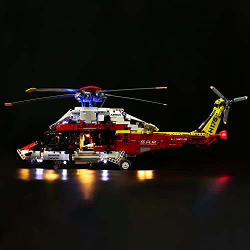 VONADO LED Light Kit Compatible with LEGO Technic Airbus H175 Rescue Helicopter 42145, DIY Lighting Kit