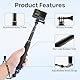 GlasFlength Selfie Stick für GoPro, 49CM Teleskop-Selfie Stick für GoPro Hero 12 11 10 9 8 Schwarz Teleskopstange Selfie für IDJI Osmo Action AKASO SJCAM und Andere Action-Kameras (Aluminiumlegierung)