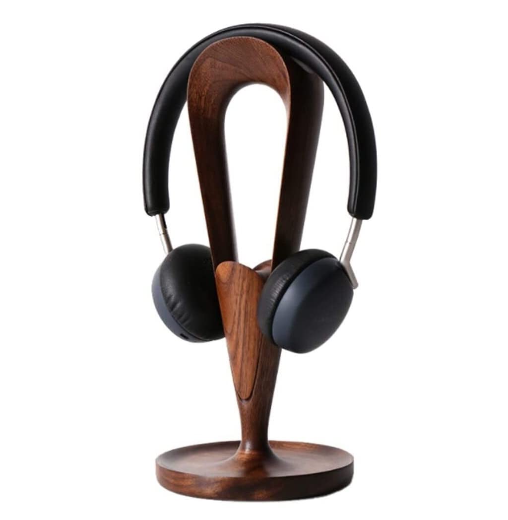Stand Cuffie Supporto per Cuffie Supporto per Cuffie in Legno Pratico Supporto per Cuffie Supporto Universale per Cuffie Supporto per Cuffie Accessori Regalo Supporto Cuffie (Blue : A-Black Walnut)