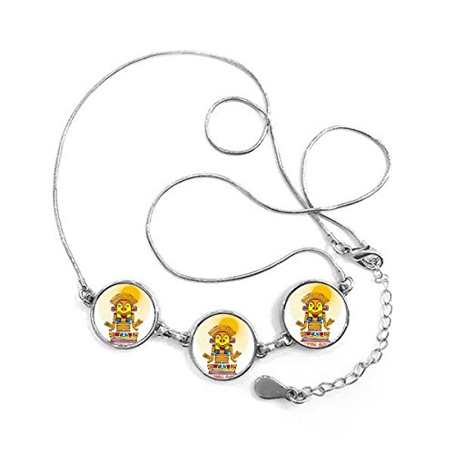 Pendentif Egypte antique rond et sa chaine decorative pour sublimer vos tenues de soiree