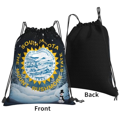 Rqwaaed Flag of South Dakota Versatile Drawstring Gym Bag Perfect Workouts Daily Essentials3