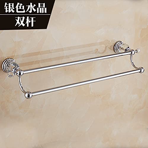 Étagère de douche en laiton et accessoires argentés de luxe pour salle de bain - 3