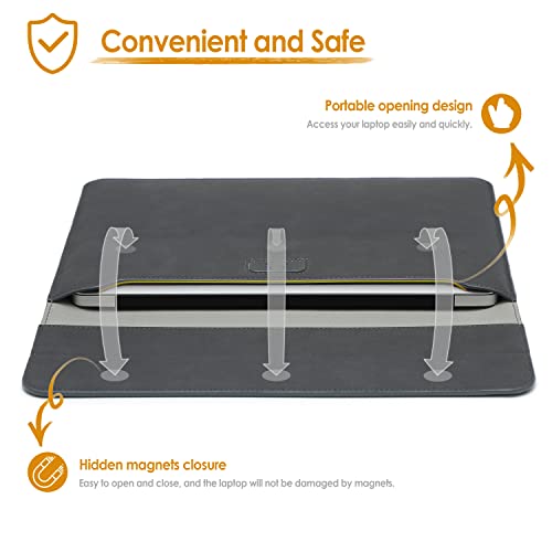 Hyzuo 13 Inch Laptop Sleeve Case With Stand Feature Compatible With Macbook Air M2 A2681 13.6" Display, Macbook Air 13 M1 2018-2022, Macbook Pro 13 M2 M1 2016-2022, With Accessory Bag, Space Gray #TOP4