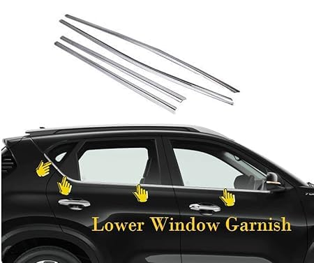 Image of Car Window Lower Garnish Stainless Steel Chrome Finishing Compatible with Honda City Type - 4 (2014-2017)