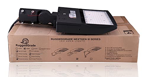 150 Watt Nextgen 2 Led Parking Lot Lights - 20,060 Lumen - Super Efficiency 130 Lumen To Watt - 5000K Bright White - Replaces 500W Halide - Led Shoebox Lights -Slip Fit Mount - Dlc Premium #TOP1