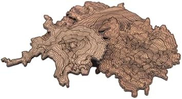 Pacific Northwest Wooden Coasters | Mt. Rainier, Mt. Hood, Mt. Baker, Mt. Bachelor and Mt. St. Helens | Coasters Made Using Real Walnut Wood in the USA [Coasters]