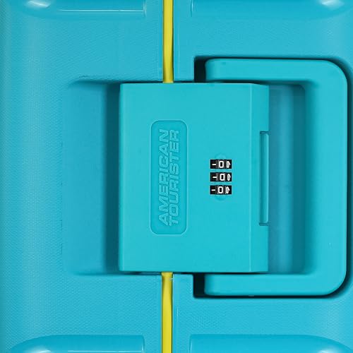 Image of American Tourister Polycarbonate Material Circurity Max 68 cm Small Hardside Cabin Suitcase with Xtrasecu 3-Point Locking System & Double 8 Spinner Wheels for Unisex - Scuba Blue