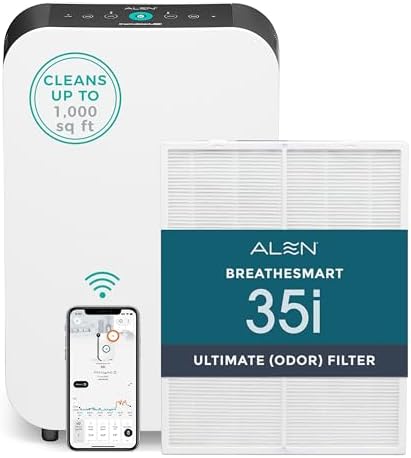 Alen BreatheSmart 35i Air Purifier with Medical-grade HEPA Filter with Odor Neutralizer - Ideal for Odor Control and Air Quality Support in 500-1,000 Sq. Ft.