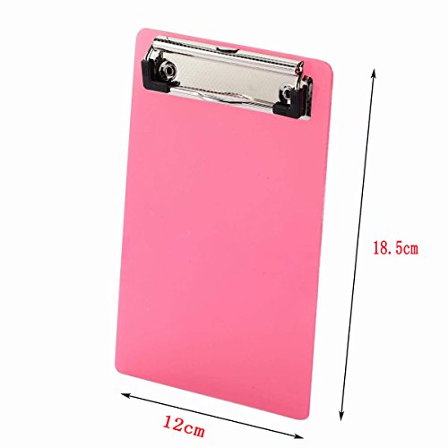 Binaryabc A6 Clipboards,Plastic Clipboard,Mini Colourful Transparent With Low Profile Clip,2 Pcs(Random Color) #TOP2