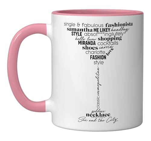 Sex and the City Classic Cosmopolitan Ceramic Mug, Pink/White