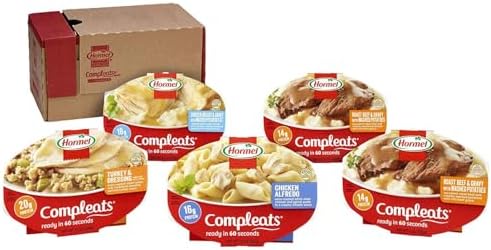 HORMEL COMPLEATS Protein Variety Pack (Pack of 5), 7.5 oz Microwave Tray– Microwave Meals, Prepared Foods