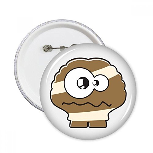 Vêtements décoration Alien pins ronde DIYthinker, 5pcs badge bouton univers marron taille L