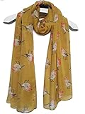 GFM-Damenschal mit Rotkehlchen- und Libellenmuster für Frühling, Sommer und Weihnachten. Ungefähre Größe: 180 cm x 90 cm. Material: Polyester.Maschinenwaschbar. Gewicht: ca. 100 g. Dünn und leicht.