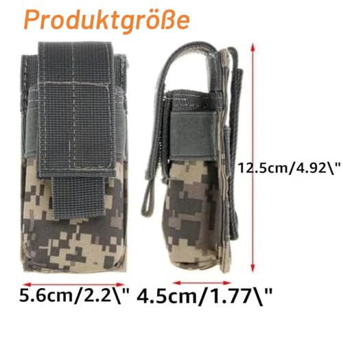 ACEXIER Outdoor Jagd Messer Holster Molle Taschenlampe Beutel Fackel Halter Fall Magazin Tasche Militär Pistole M5 Taktische Taschenlampe Tasche (Black)