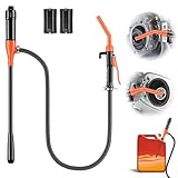Kiweoci Cordless Electric Fuel Transfer Pump, 3GPM Portable Fluid Transfer Siphon Pump with Oil Pipeline, Battery Gas Pumps with Adjustable Flow Control Nozzle(Orange)