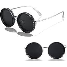 Adjustable Tint Round Polarized Sunglasses for Men &ndash; 1-9 Gears, ND Filter Lens, Tinted Eyewear for Beach &amp; Outdoor Activities