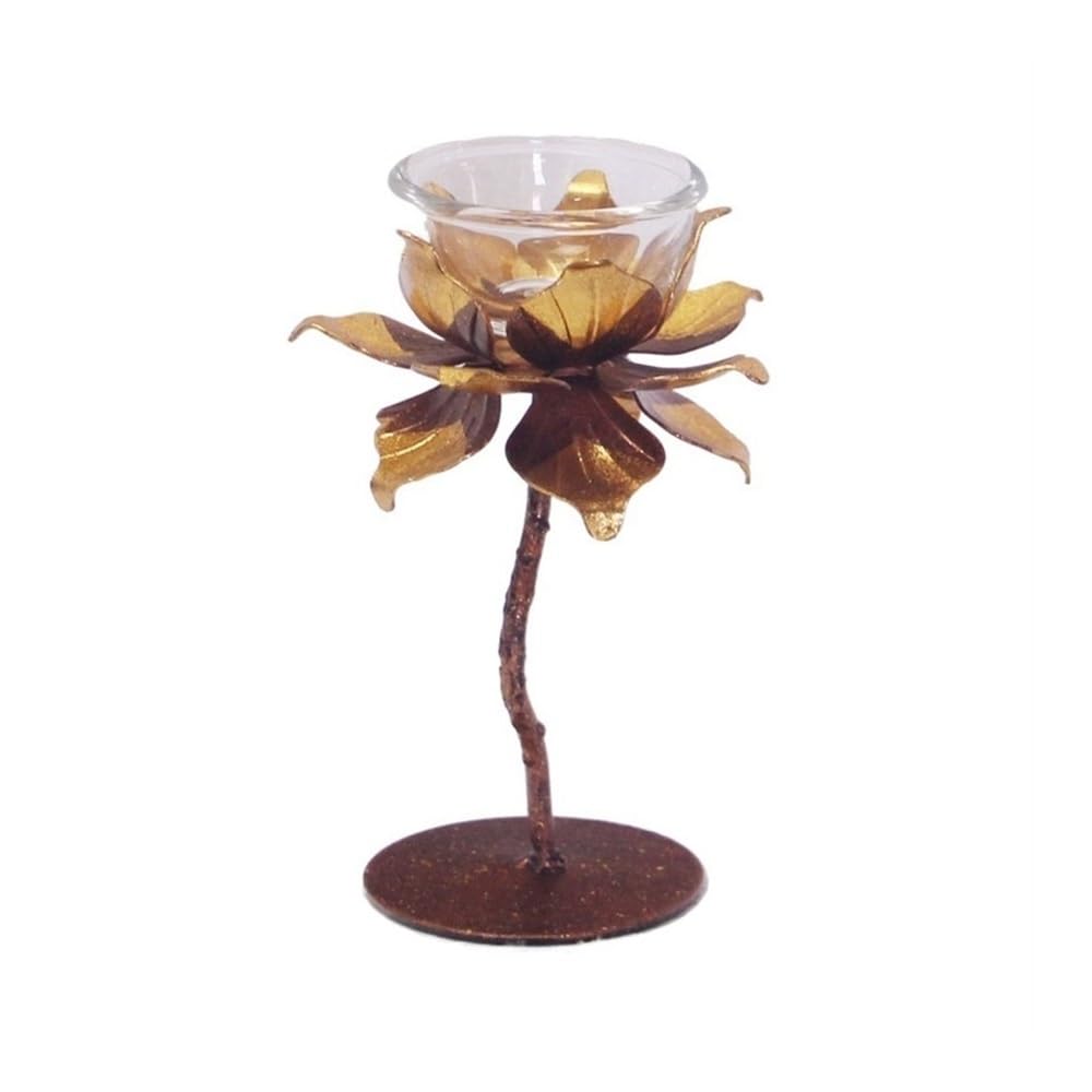 Candle Holder Creative Flower Shaped Candlestick Ornaments Iron Candle Holder Candle Tray(S)