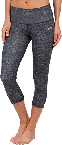 adidas Performance Women's Performer Mid-Rise Three-Quarter Tights, X-Large, Dark Grey/Print/Matte Silver