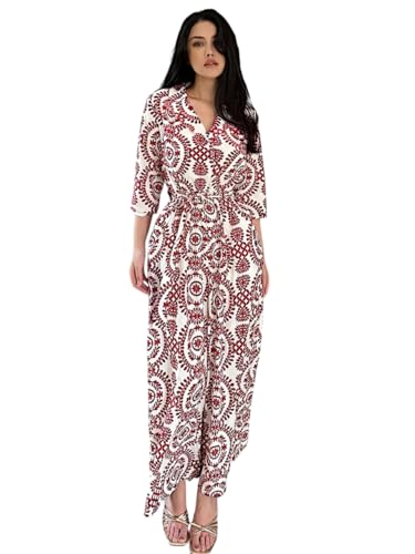 Image of LITZO Dress for Women | Long Rayon Dress for Women's | Floral Wide Leg Long Jumpsuit with Pockets | Regular Jumpsuit for Women (134-136)