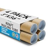 Mailing Tubes with Caps, 3 inch x 36 inch (4 Pack) | MagicWater Supply