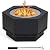 Sunjoy Fire Pit Smokeless 26 in. Hexagonal Outdoor Fire Pit, Patio Wood Burning Smokeless Firepit w/PVC Cover and Fire Poker, Ideal for Camping, Bonfire, and Backyard, Black