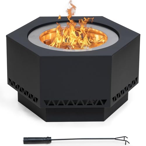 Sunjoy Smokeless Hexagonal Outdoor Fire Pit (26 in.)