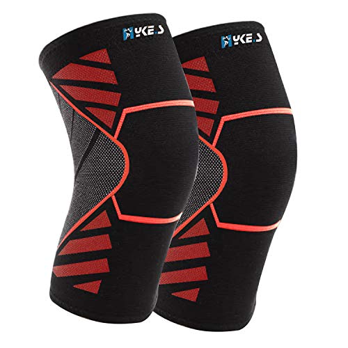 Image of Hykes Orthopedic Knee Cap Compression Support for Gym Running Cycling Sports Jogging Workout Pain Relief (Pair)