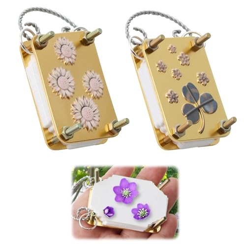RJLCTH 2 Pcs Micro Flower Press Keychain, Portable Mini Flower Press with 40 Reusable Blotting Papers for Flower Preservation, Resin Art, Journals, Scrapbooking and DIY Botanical Crafts by RJLCTH - Image 7