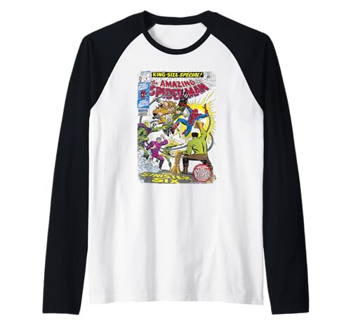 T-shirt Spider-Man Sinister Six style raglan de baseball bicolore pour homme