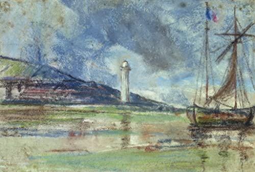 Affiche le phare de Honfleur par Eugène Boudin impression sur toile premium