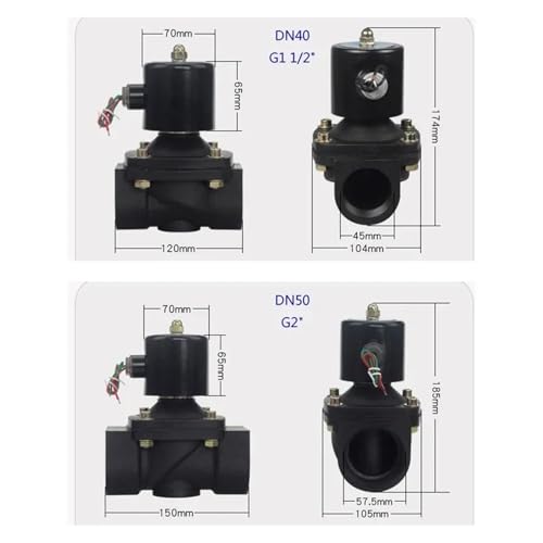 Électrovanne eau normalement fermée DN10 DC 12V vanne plastique coupure - 7