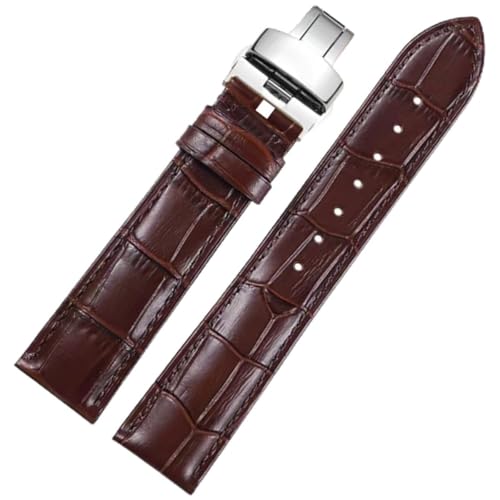 Image of Genuine Leather Watch Bands, Italian Alligator Grain Embossed Watch Straps,Quick Release Replacement Deployment Buckle Leather Watch Straps 12mm 14mm 15mm 16mm 17mm 18mm 19mm 20mm 21mm 22mm 23mm 24mm