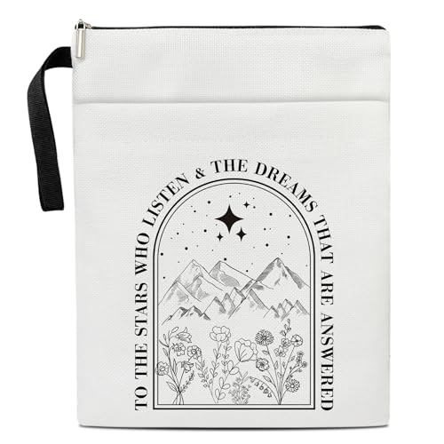 Book Cover Acotar Book Sleeve With Zipper, Book Pouch for Book Lover Gifts for Librarian Bookworm Bookish, Inspirational Acotar Gifts Book Club Gifts for Women Men, Book Protector Case Pouch -06