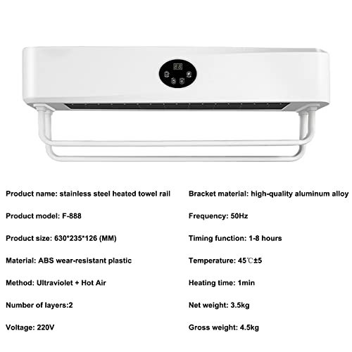 Radiador toallero eléctrico de inducción para baño con pantalla LCD y control de temperatura 8