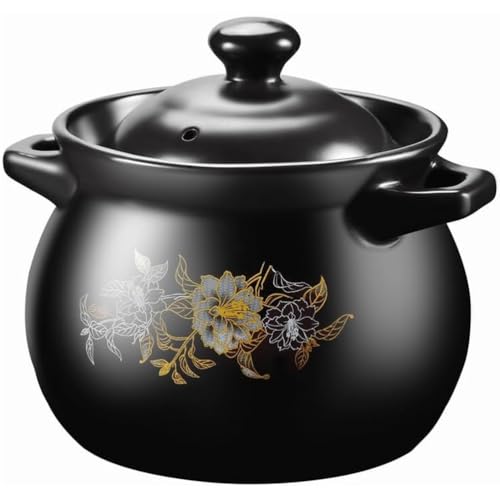 Olla de cerámica for cocinar, cacerolas pequeñas cobre, olla for estofado con tapa, ollas barro for arroz, cazuela, resistente al calor
