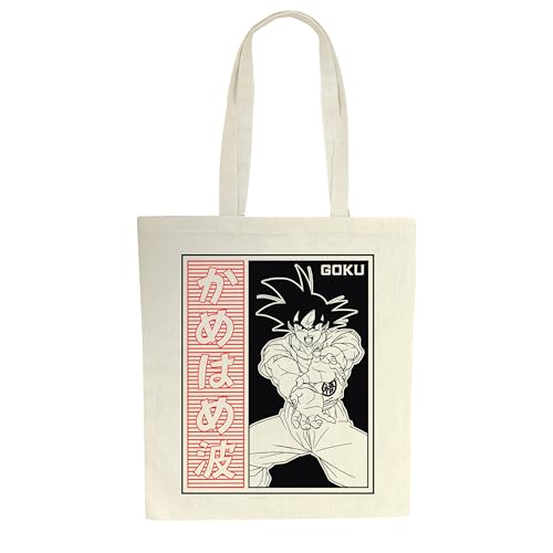 Ya en mundofriki.es: ABYSTYLE – Tote Bag DRAGON BALL SUPER Goku Kamehameha – Producto oficial – Tamaño 37 x 42 cm – Algodón resistente – Asas largas