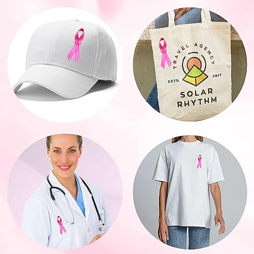 Image of 30Pcs Pink Ribbon Pins Breast Cancer Awareness Safety Pin Breast Cancer Pins Brooch for Women Girls Charity Fundraising Event Party Favors Supplies