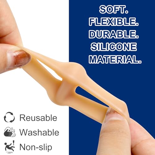 Image of Promifun Gel Toe Corrector, 10 Pack of Toe Separators with 2 Loops, Big Toes Spacer for Bunion Pain and Overlapping Toe - Beige