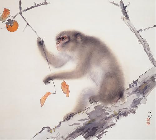 Affiche Singe de Hashimoto Kansetsu impression dart mural pour décoration de bureau 60x90cm