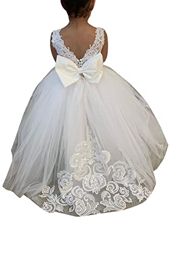 BABYONLINE D.R.E.S.S. Robe champetre Fille Blanche Longue Robe bohème Petite Fille en Dentelle sans Manches8 Ans Cover