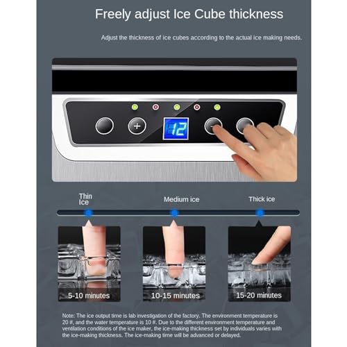 Fabricadora de Hielo y Trituradora de Hielo, Máquina para Hielo en Forma de Nugget con Panel Táctil LED, Capacidad de 1,8 L, Dispensación Automática, Operación por Toque para Fiestas, Cocina y Bar miniatura 4